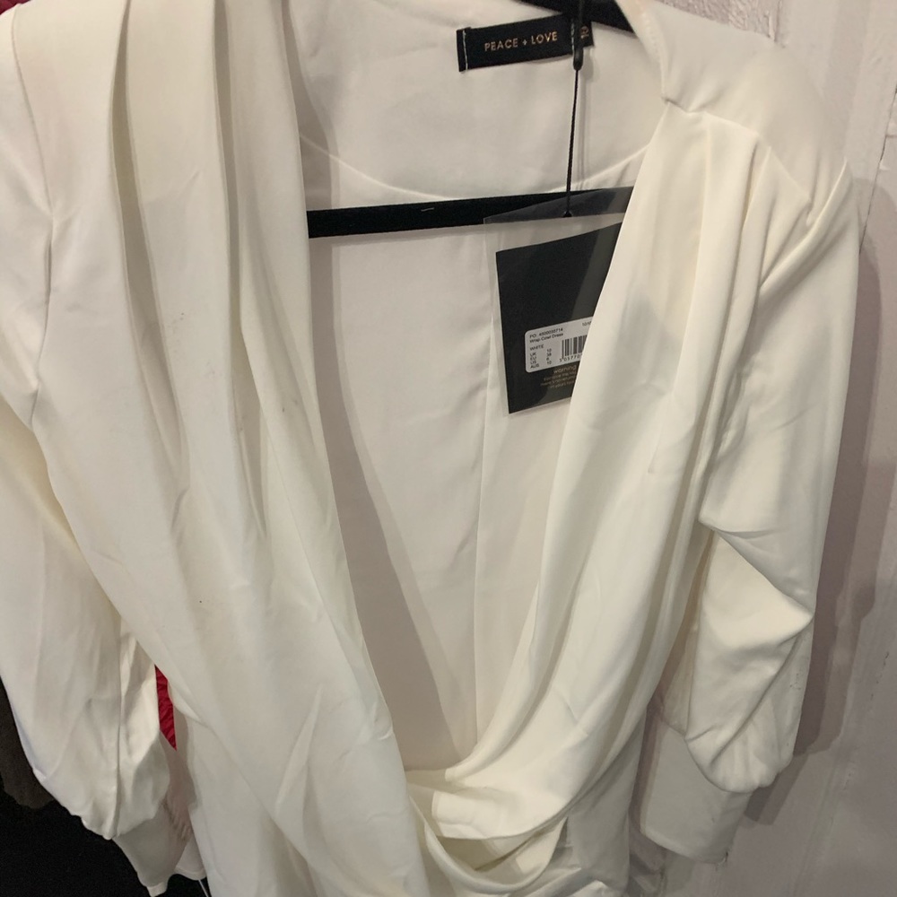 White drape dress